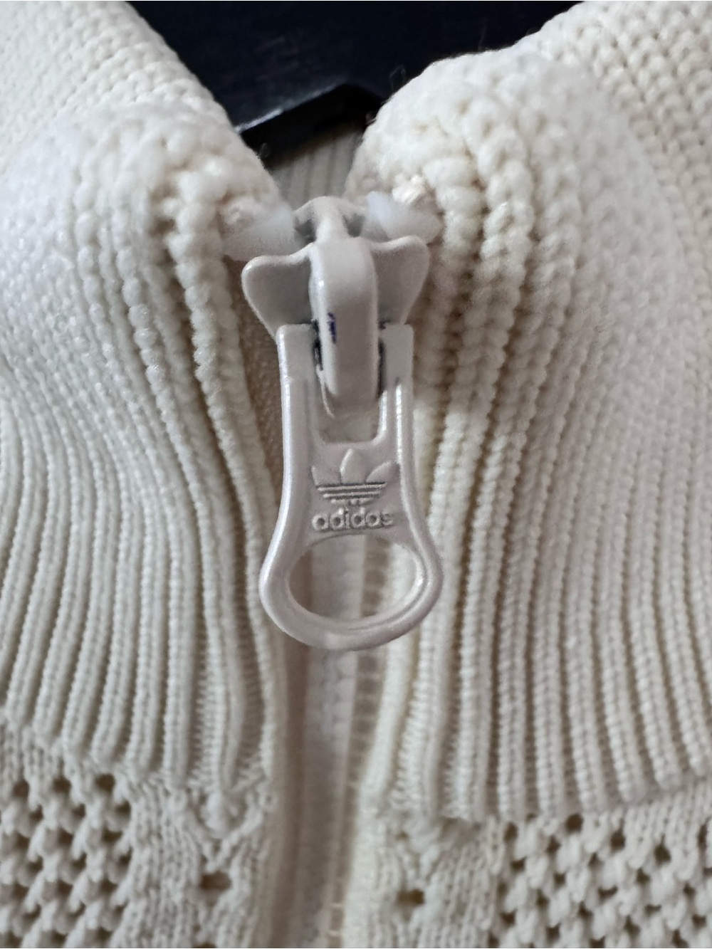 KNITTED CROCHET FIREBIRD TRACK TOP Wonder White Cream - Picture 5 of 16